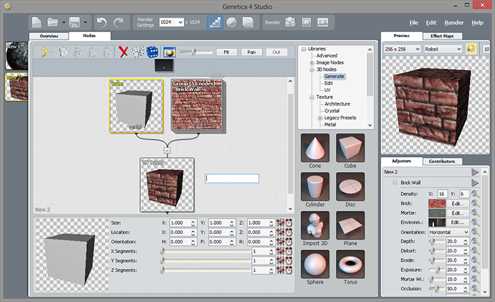 Импорт 3D-моделей и наложение текстур в Genetica 4.0